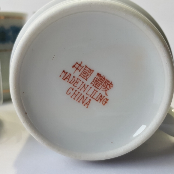 Liling Vintage Fine China Lily Tea Cup And Saucer Sets, 6 Complete Sets - Picture 6 of 12